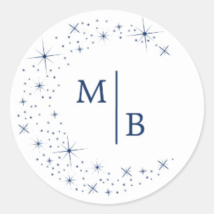 Sello de Sobre de Boda Blanco Luna Elegante Celest