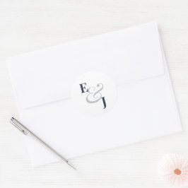 Sello de Sobre de Boda con Ampersand Azul Marino