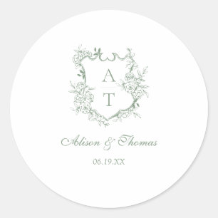 Sello de Sobre de Boda con Escudo de Monograma Ver