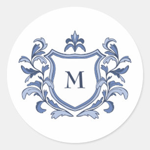 Sello de Sobre de Boda con Monograma de Cresta Vin