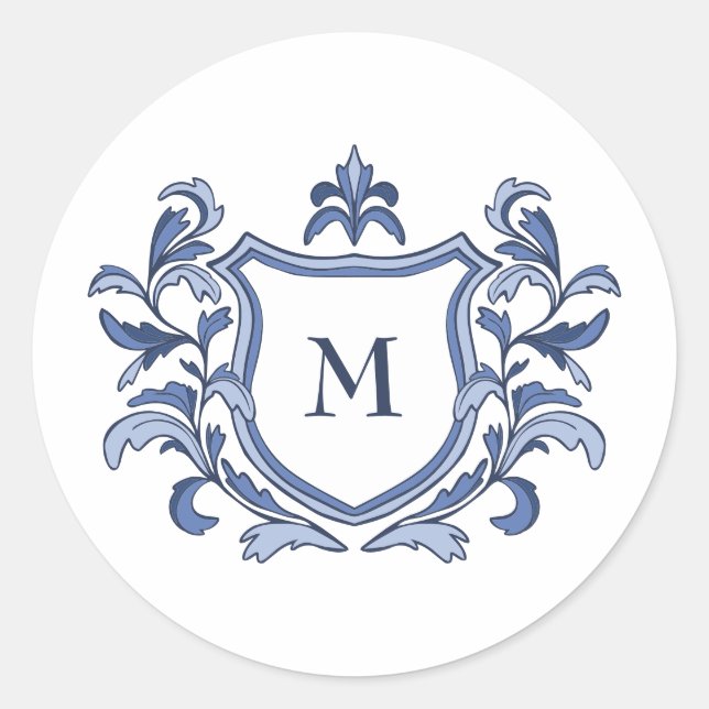 Sello de Sobre de Boda con Monograma de Cresta Vin (Anverso)
