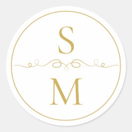 Sello de Sobre de Boda con Monograma Elegante