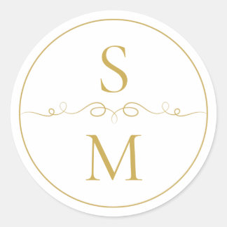 Sello de Sobre de Boda con Monograma Elegante