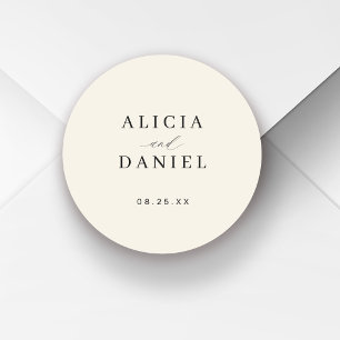 Sello de sobre de boda minimalista simple y elegan