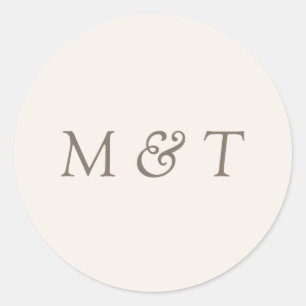 Sello de Sobre de Boda Monograma Minimalista