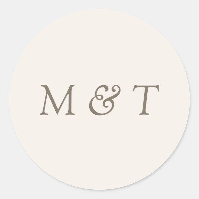 Sello de Sobre de Boda Monograma Minimalista (Anverso)
