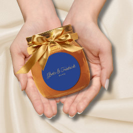 Sello de Sobre de Boda Simple Minimalista Azul Rea