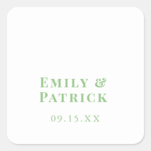 Sello de Sobre de Boda Verde Sage Moderno Simple
