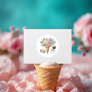 Sello de Sobre de Cono de Helado para Despedida de