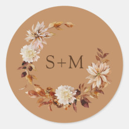 Sello de Sobre de Corona Floral con Monograma de O