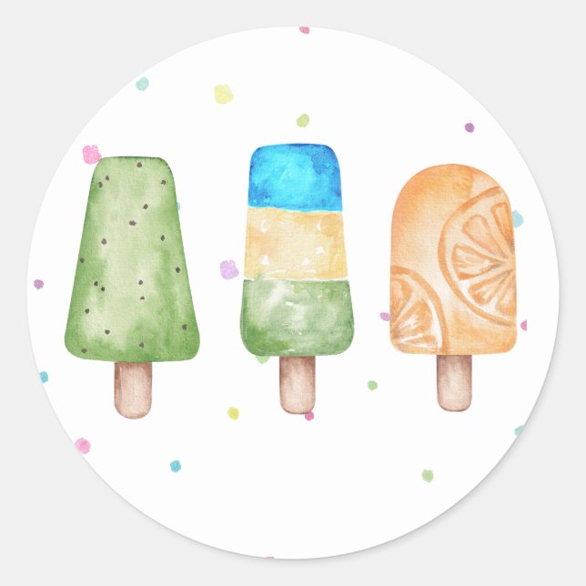 Sello de Sobre de Cumpleaños de Verano Popsicle de (Anverso)