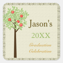 Sello de sobre de fiesta de graduación de árbol fr