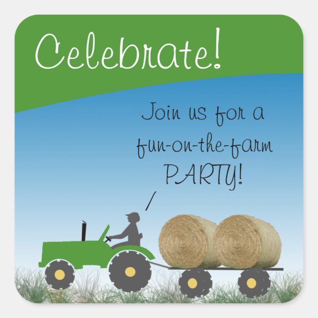 Sello de Sobre de Fiesta de Tractor (Anverso)