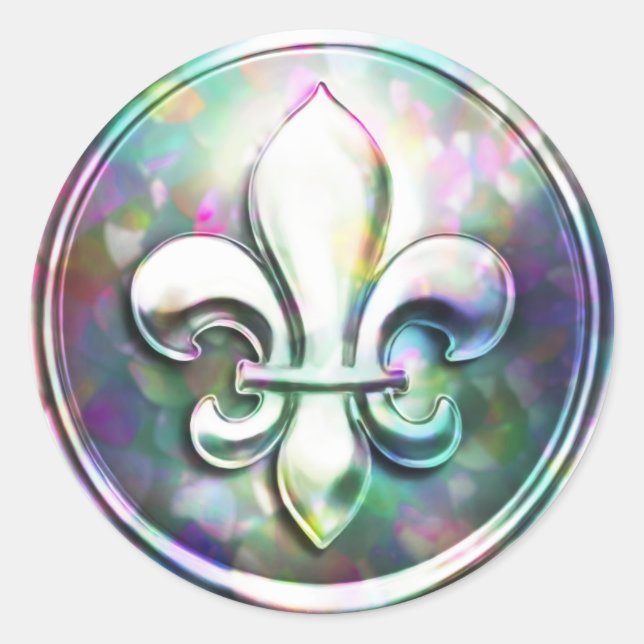 Sello de sobre de Fleur de Lis multicolor (Anverso)