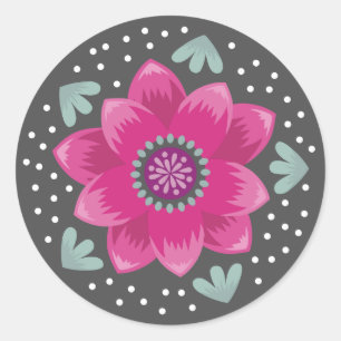 Sello de Sobre de Flor Rosa Bonita para Chicas