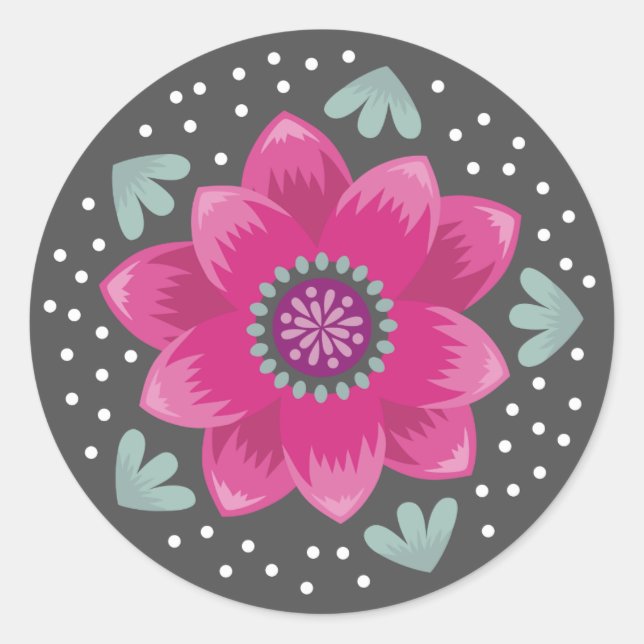 Sello de Sobre de Flor Rosa Bonita para Chicas (Anverso)