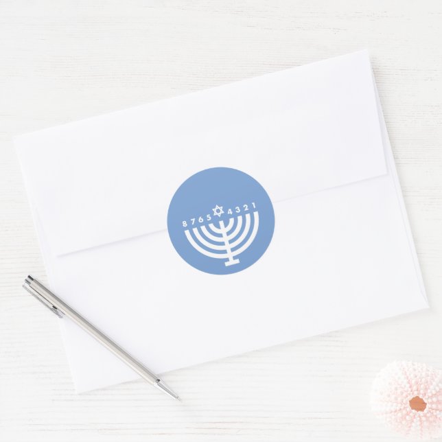 Sello de Sobre de Hanukkah Azul (Sobre)