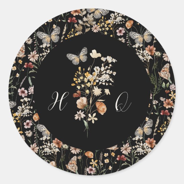 Sello de Sobre de Invitación de Boda Floral Románt (Anverso)