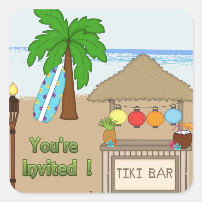 Sello de Sobre de Invitación Laua / Tiki Party (Anverso)
