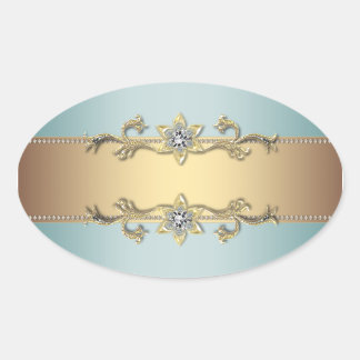 Sello de Sobre de Joyas Elegantes Azul Turquesa y