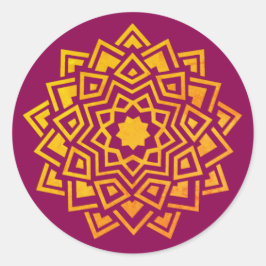 Sello de sobre de mandala de oro rosa moderno indi
