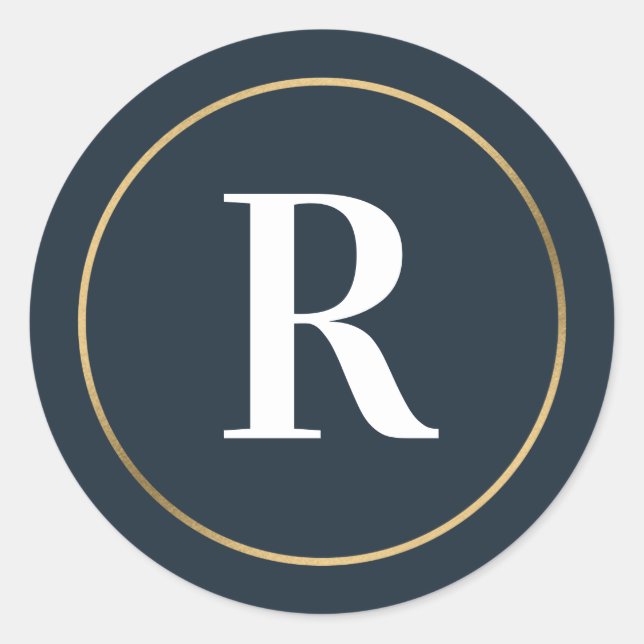 SELLO DE SOBRE DE MONOGRAMA Simply Chic EDITABLE C (Anverso)