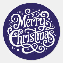 Sello de Sobre de Navidad con Caligrafía Azul