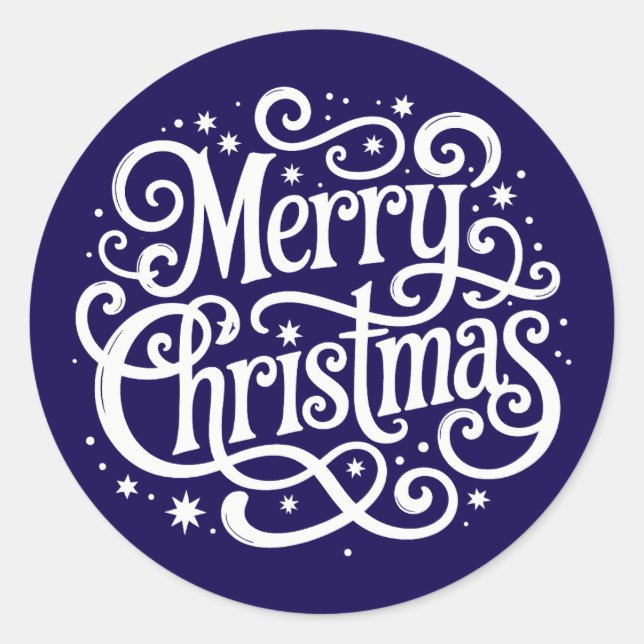 Sello de Sobre de Navidad con Caligrafía Azul (Anverso)