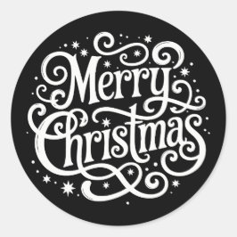 Sello de Sobre de Navidad con Caligrafía Negra