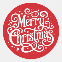 Sello de Sobre de Navidad con Caligrafía Roja
