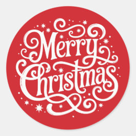 Sello de Sobre de Navidad con Caligrafía Roja