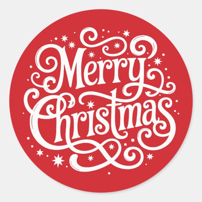 Sello de Sobre de Navidad con Caligrafía Roja (Anverso)