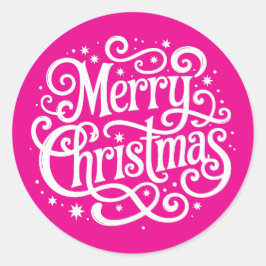 Sello de Sobre de Navidad con Caligrafía Rosa