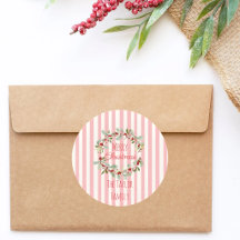 Sello de Sobre de Navidad Rosa | Feliz Navidad Flo