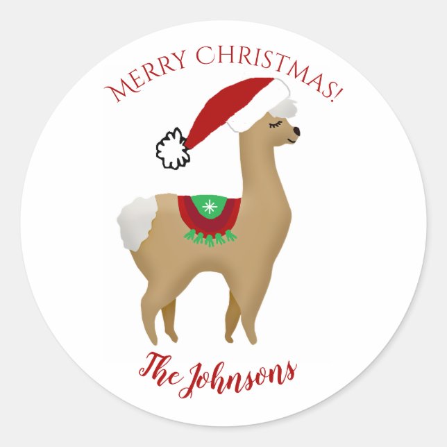 Sello de sobre de pegatina redonda de Navidad de a (Anverso)