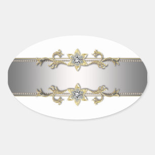 Sello de Sobre Elegante Joyas de Oro Plata Blanca