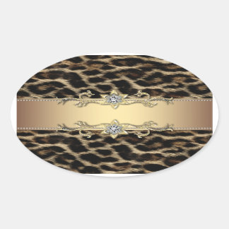 Sello de Sobre Elegante Leopardo Joyas Doradas