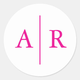 Sello de sobre elegante minimalista rosa caliente,