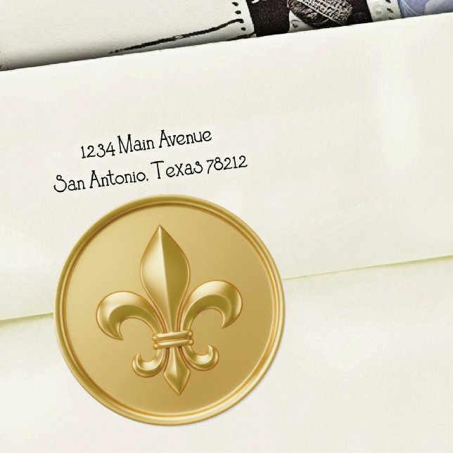 Sello de Sobre Fleur de Lis Dorado con Aspecto Rep (Subido por el creador)