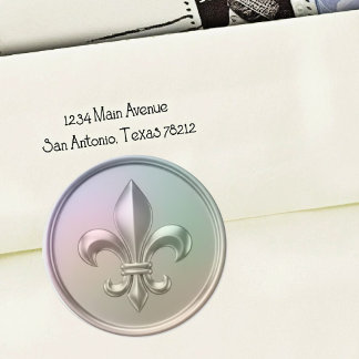 Sello de Sobre Fleur de Lis Irisado con Relieve