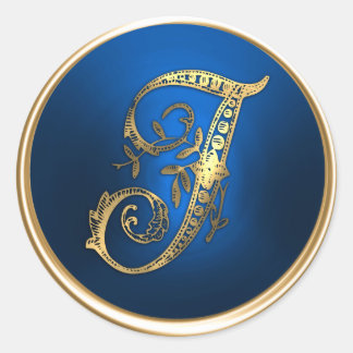 Sello de Sobre Monograma Azul y Dorado I