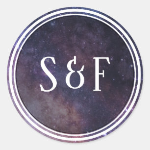 Sello de Sobre Monograma de Galaxia Universo Espac