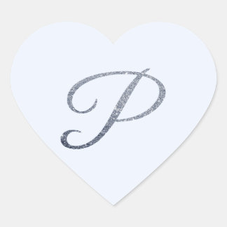 Sello de sobre P con monograma de purpurina de pla