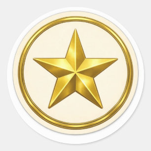 Sello de Sobre Redondo Estrella de Oro Antiguo