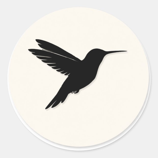 Sello de Sobre Silueta de Colibrí Minimalista (Anverso)