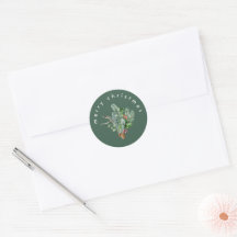 Sello de Sobre Simple Moderno Navideño Verde
