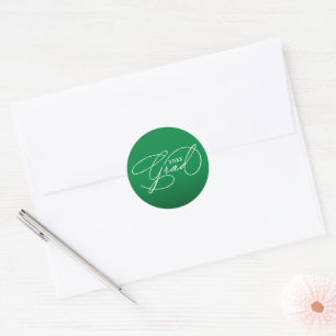 Sello de Sobre Verde de Graduación con Letra Blanc