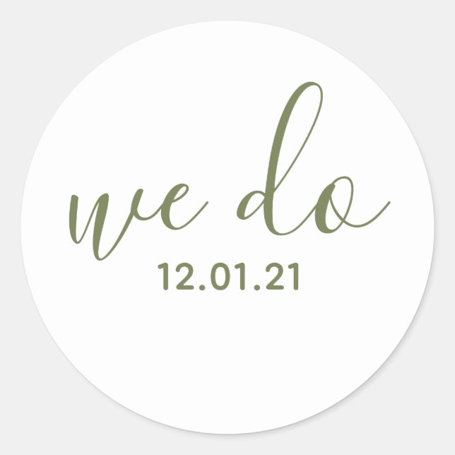 Sello de Sobre Verde Oliva con Fecha de We Do (Anverso)