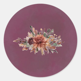 Sello de sticker de sobre floral de otoño temperam