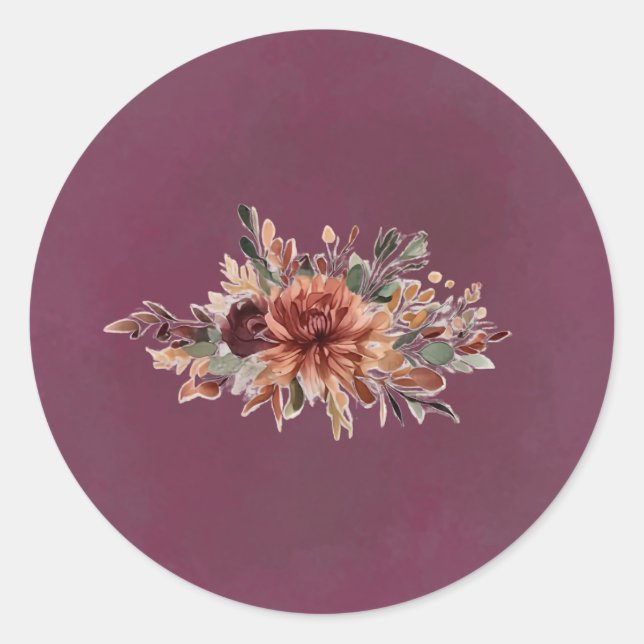 Sello de sticker de sobre floral de otoño temperam (Anverso)